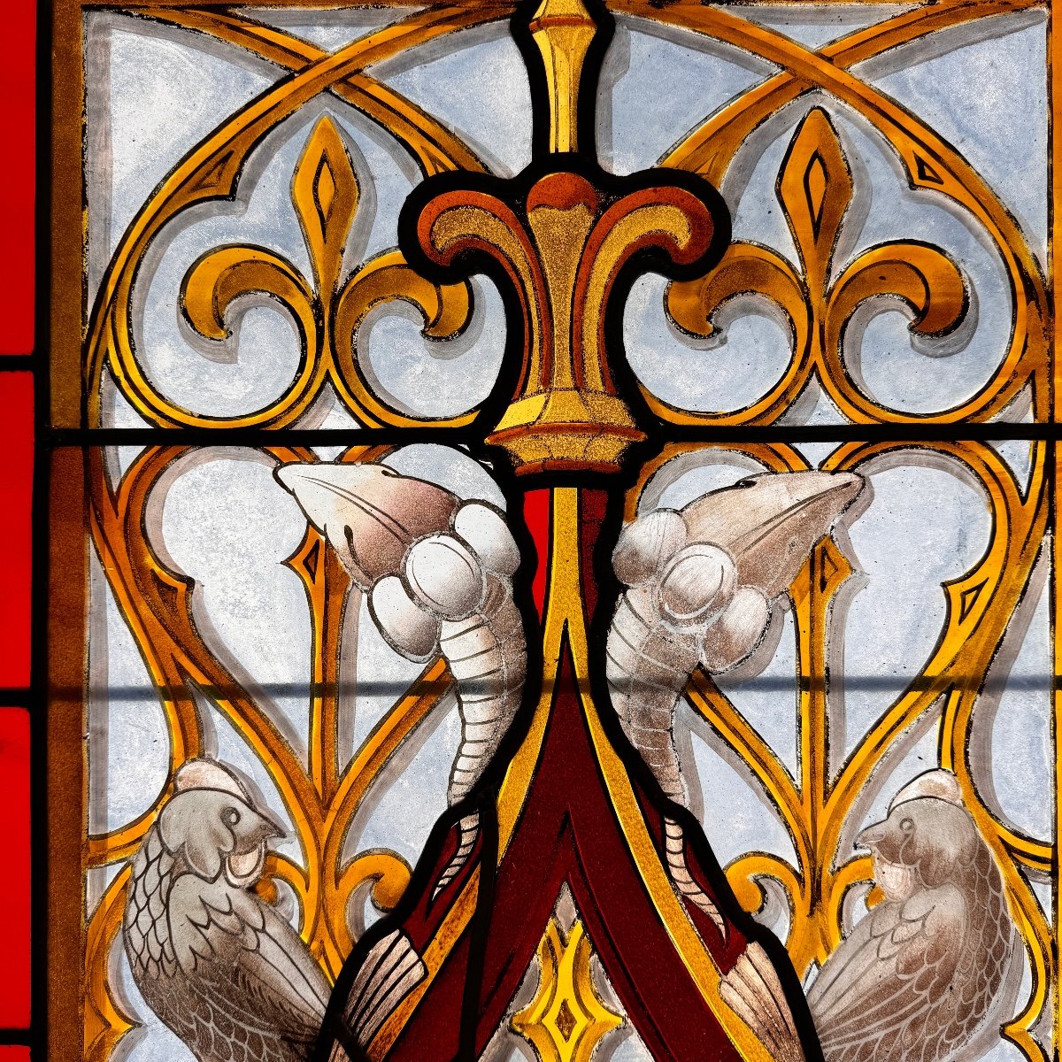 Gothic Stained Glass Window (1) (115 X 62 Cm)-photo-3