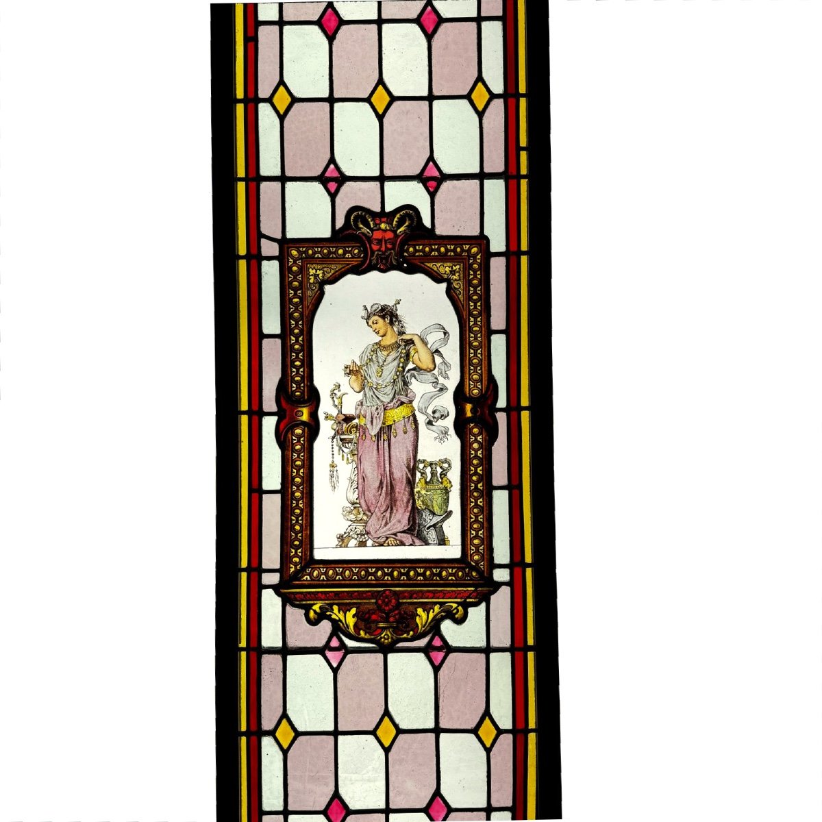 Stained Glass Window With Oriental Dancer (219 X 45 Cm)-photo-2