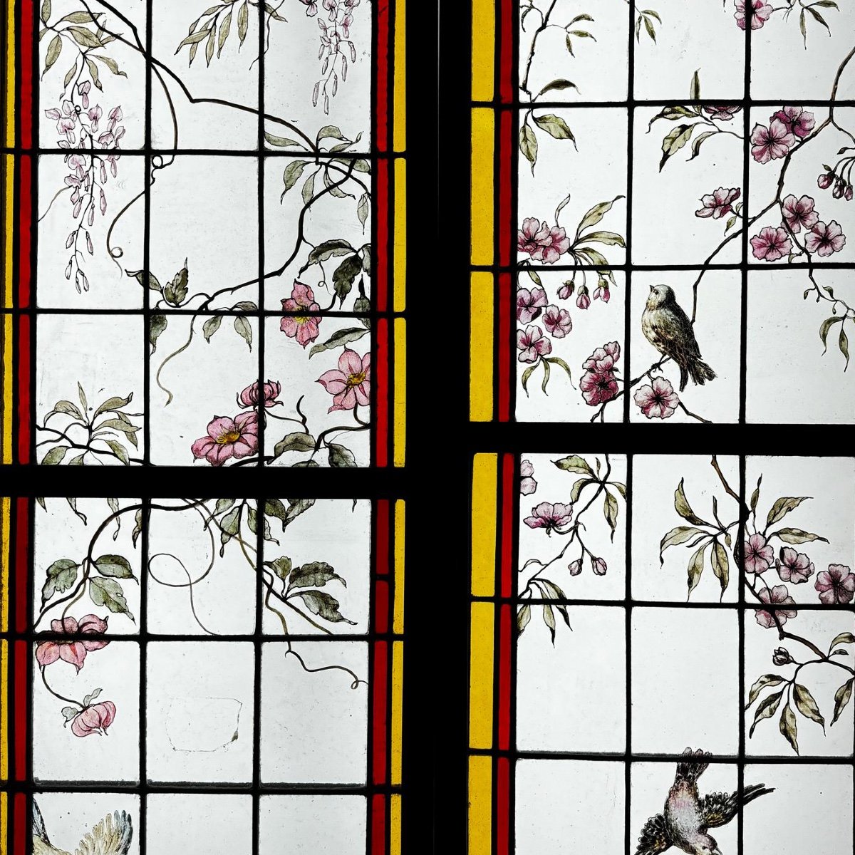 Stained Glass Windows With Flowers And Birds (223 X 180 Cm)-photo-3