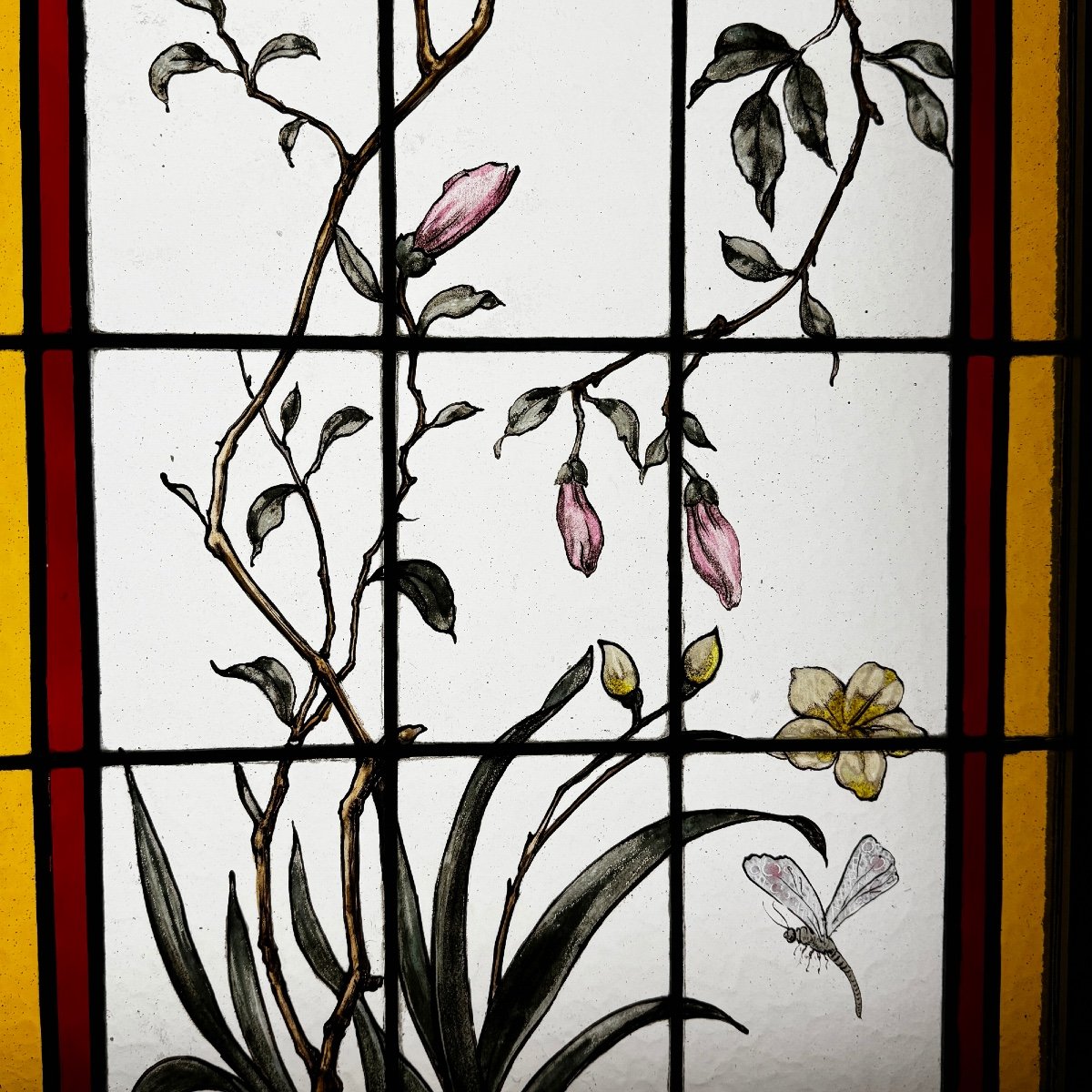 Stained Glass Windows With Flowers And Birds (223 X 180 Cm)-photo-5