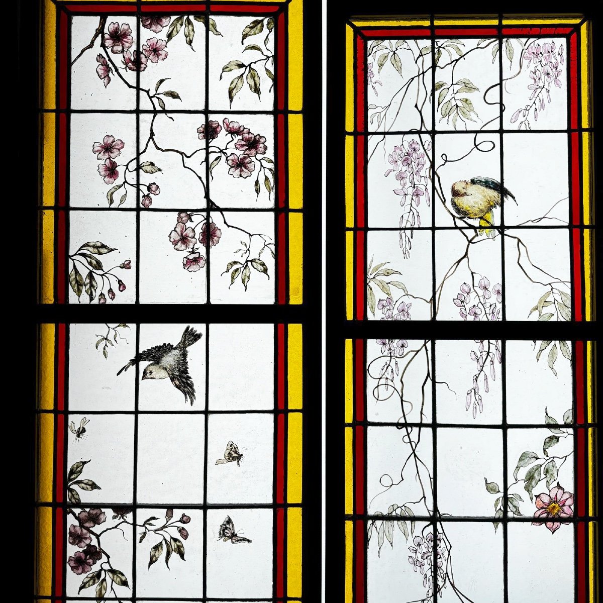 Stained Glass Windows With Flowers And Birds (223 X 180 Cm)-photo-6