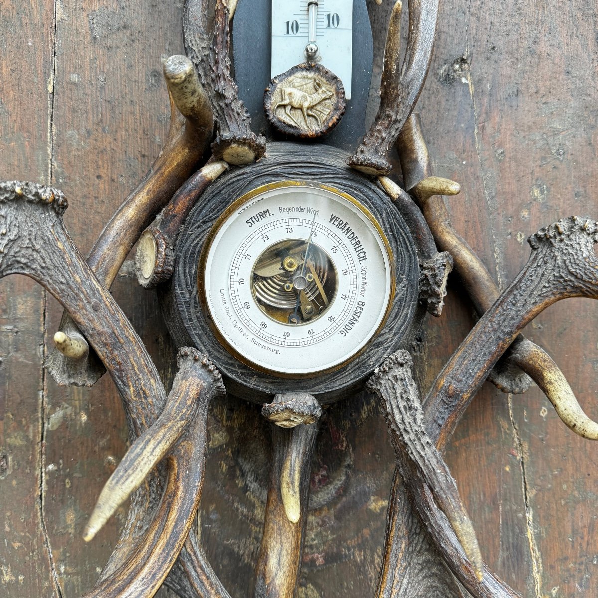 Baromètre Thermomètre Aux Trophées De Chasse-photo-1