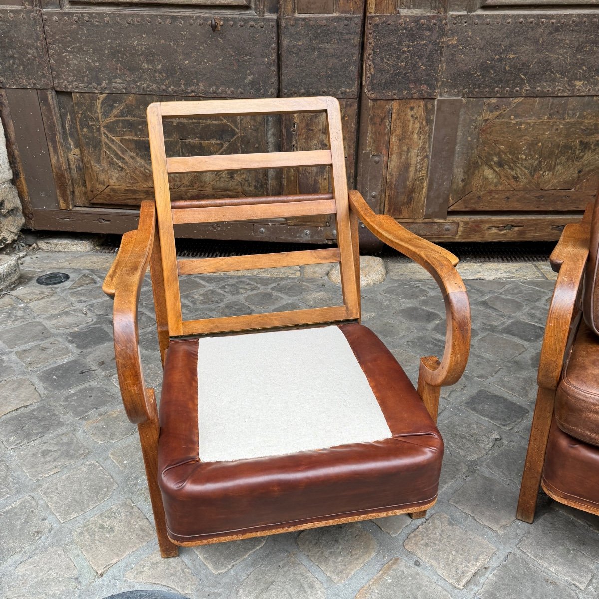 Pair Of Leather Armchairs-photo-1