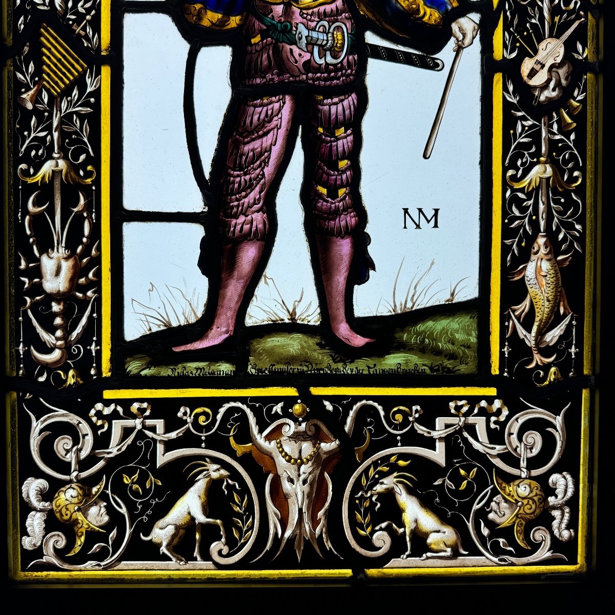 Stained Glass Window Man With Musket #2 (65 X 42 Cm)-photo-4