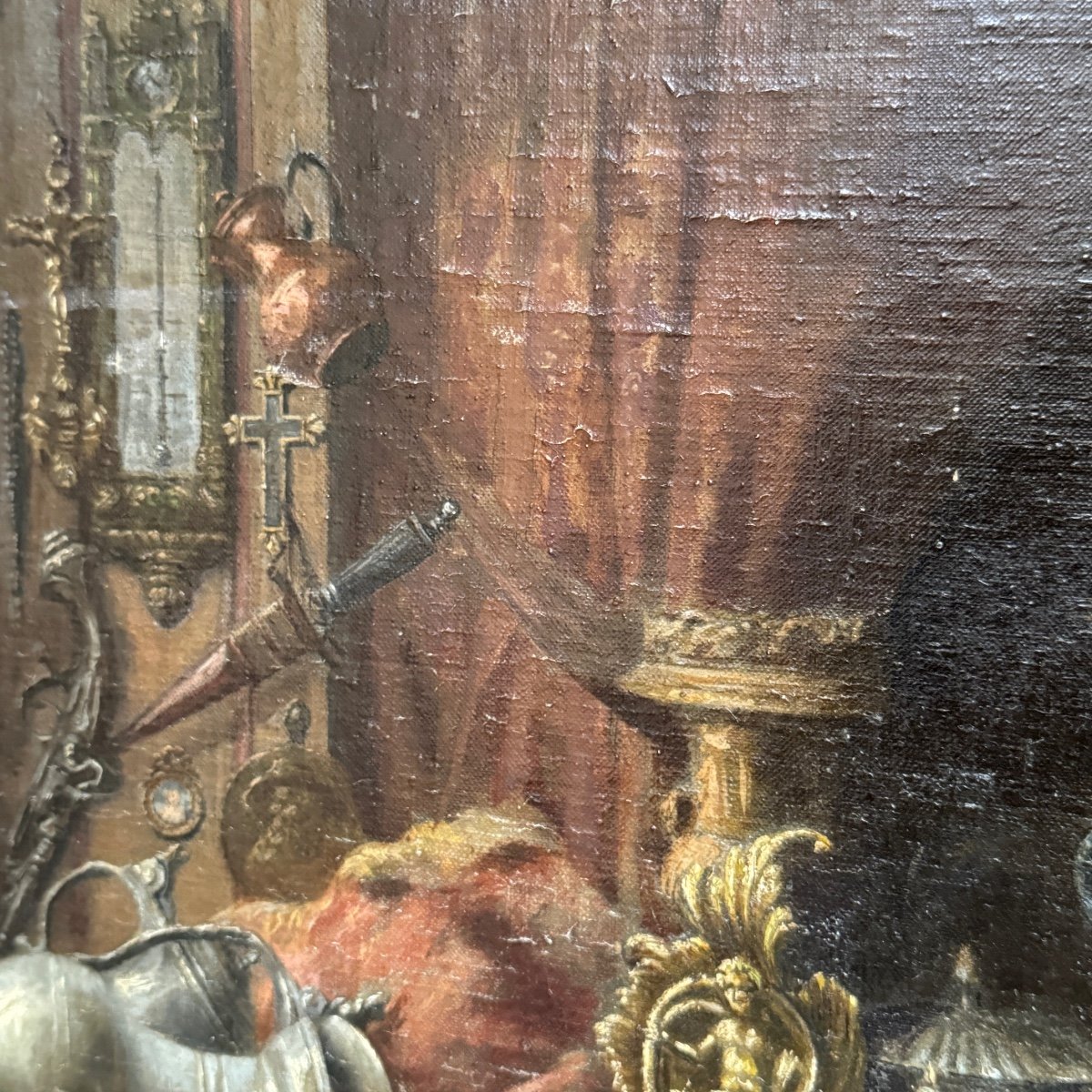 Oil On Canvas The Antique Dealer-photo-4