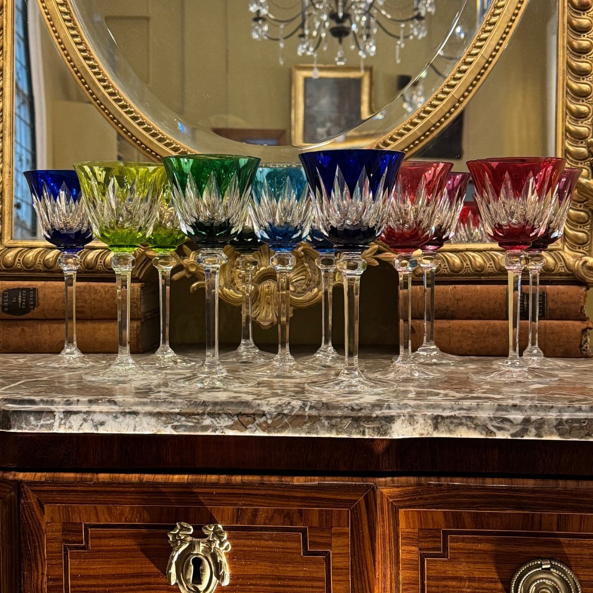 Saint Louis Crystal Colored Wine Glasses-photo-2