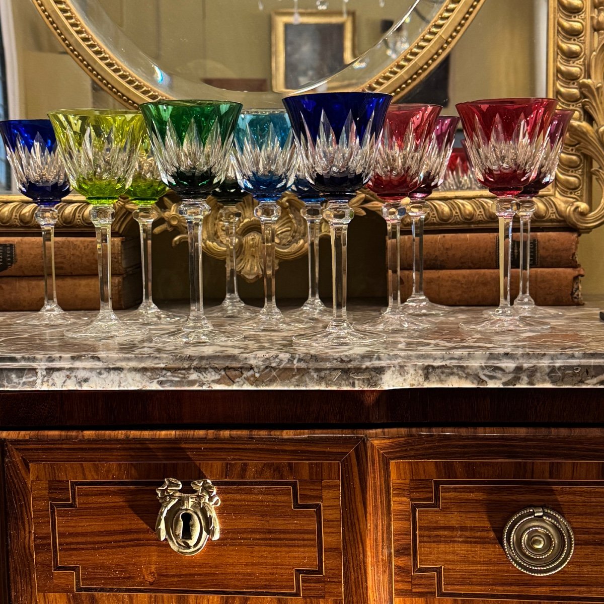 Saint Louis Crystal Colored Wine Glasses-photo-3