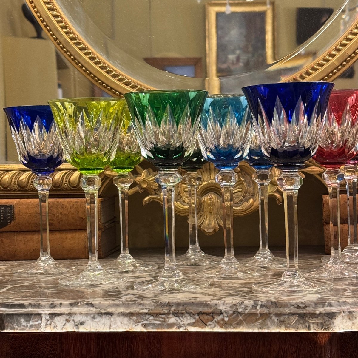 Saint Louis Crystal Colored Wine Glasses-photo-4