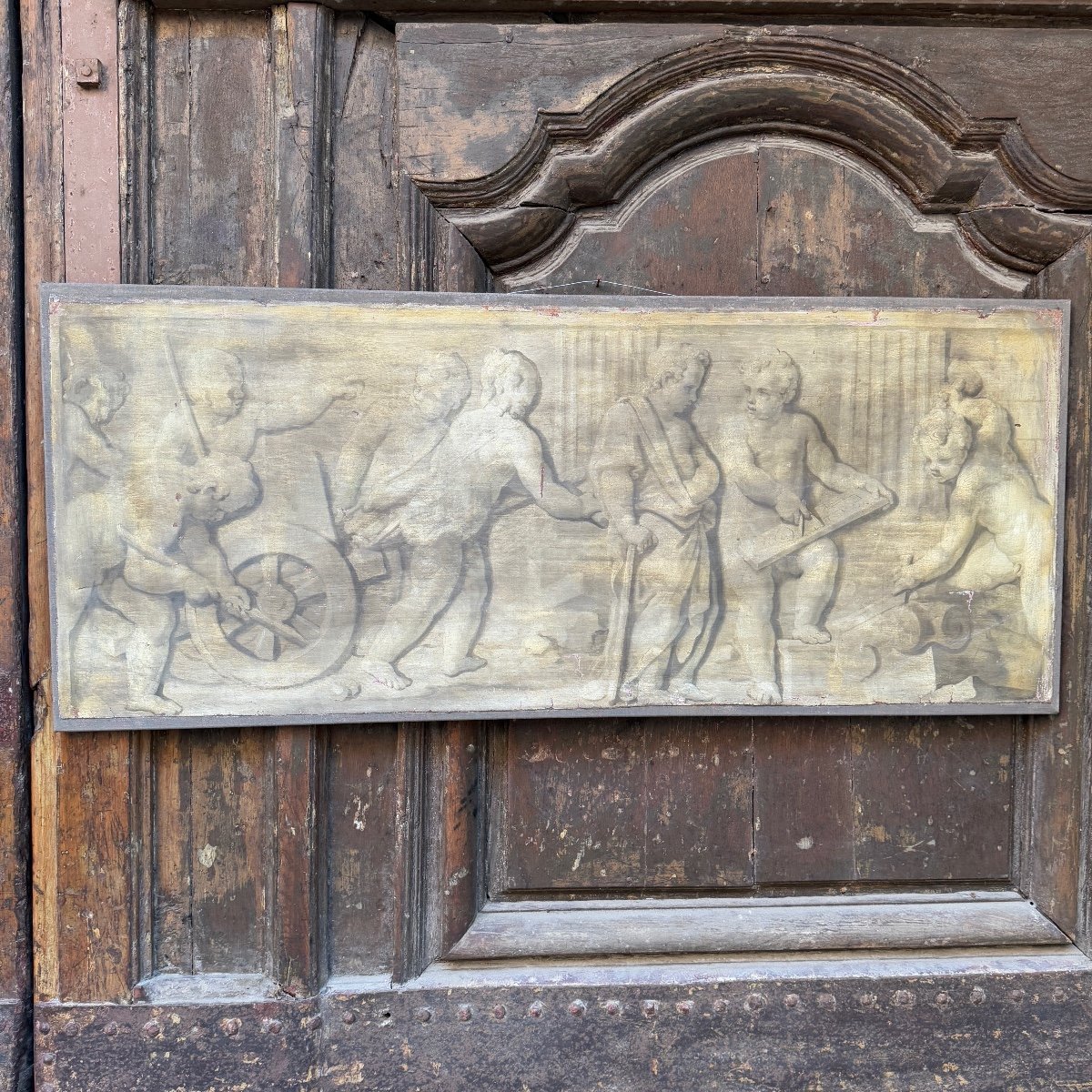 Pair Of Door Toppers With Putti-photo-2