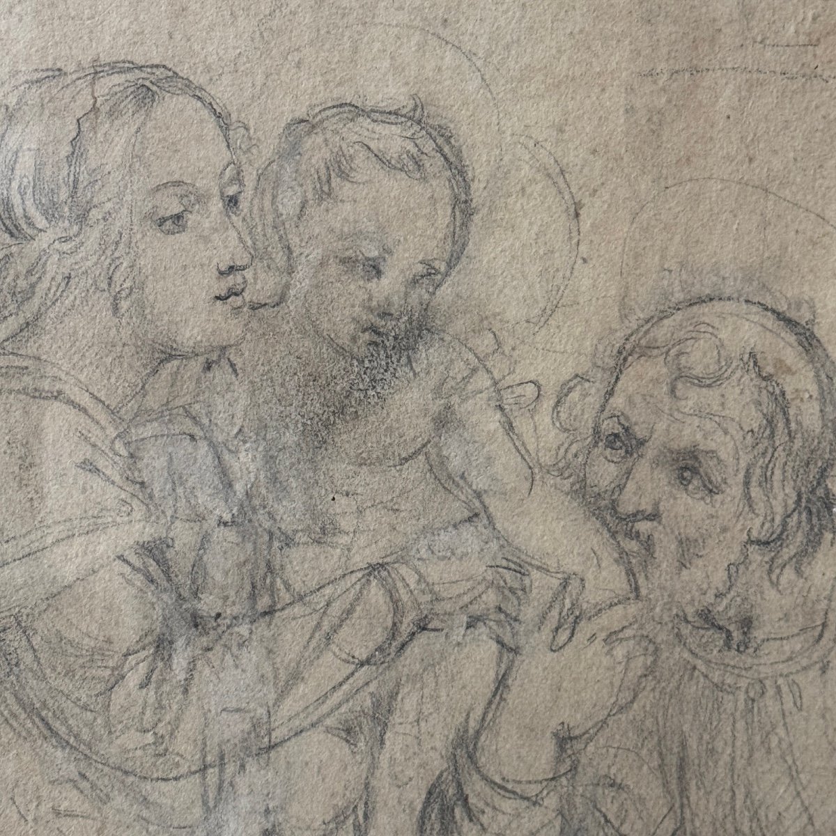 Drawing Virgin – Holy Family 19th Century-photo-1