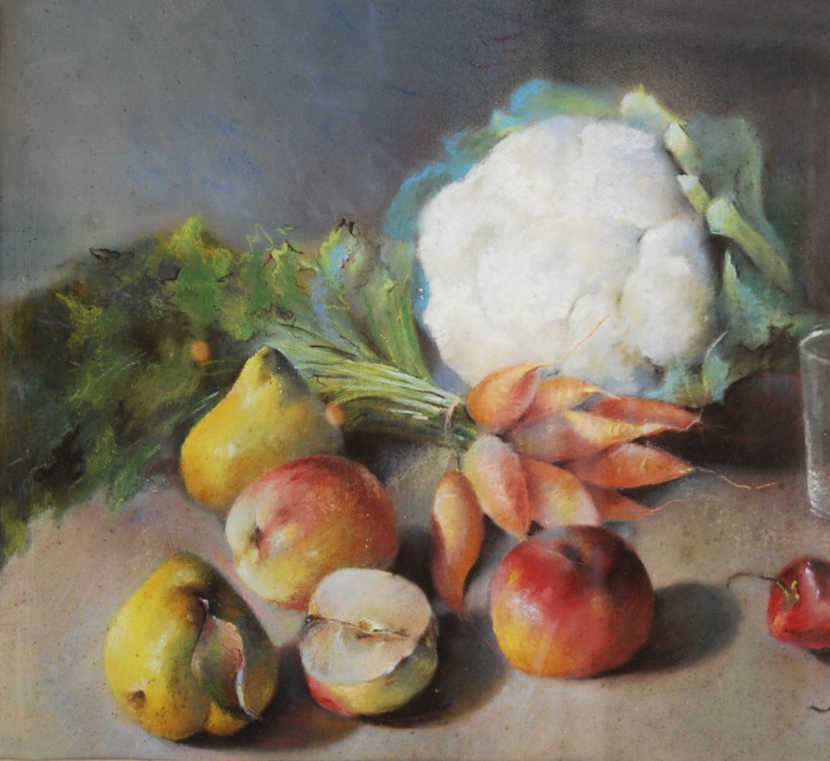 Pastel Still Life With Fruits And Vegetables-photo-4