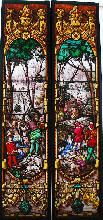 Stained Glass Stained Glass Hunting Scene Ponsin