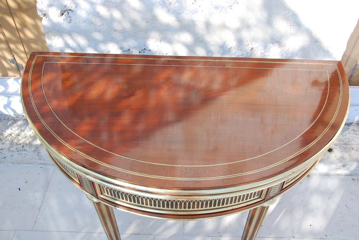 Table Demi-lune Louis XVI-photo-4