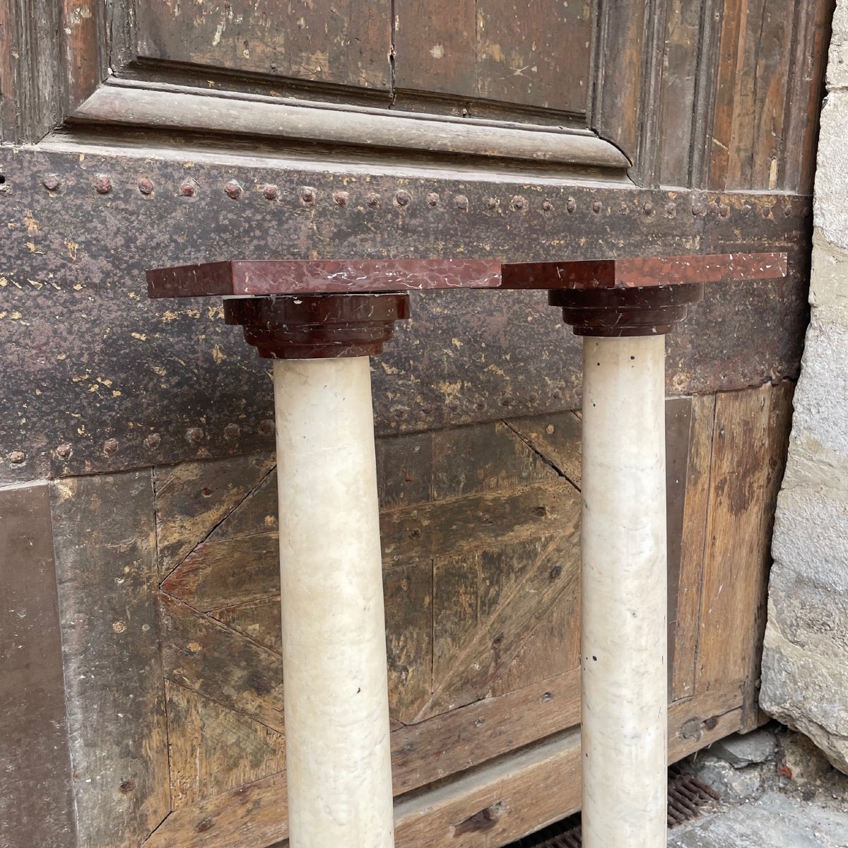 Paire De Colonnes En Marbre-photo-1