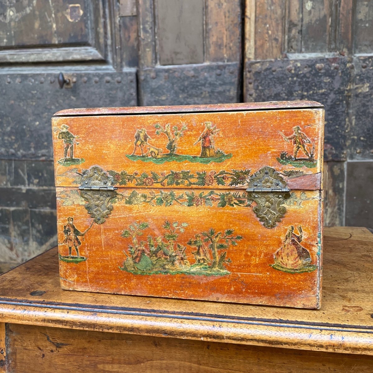 18th Century Italian Arte Povera Box-photo-3