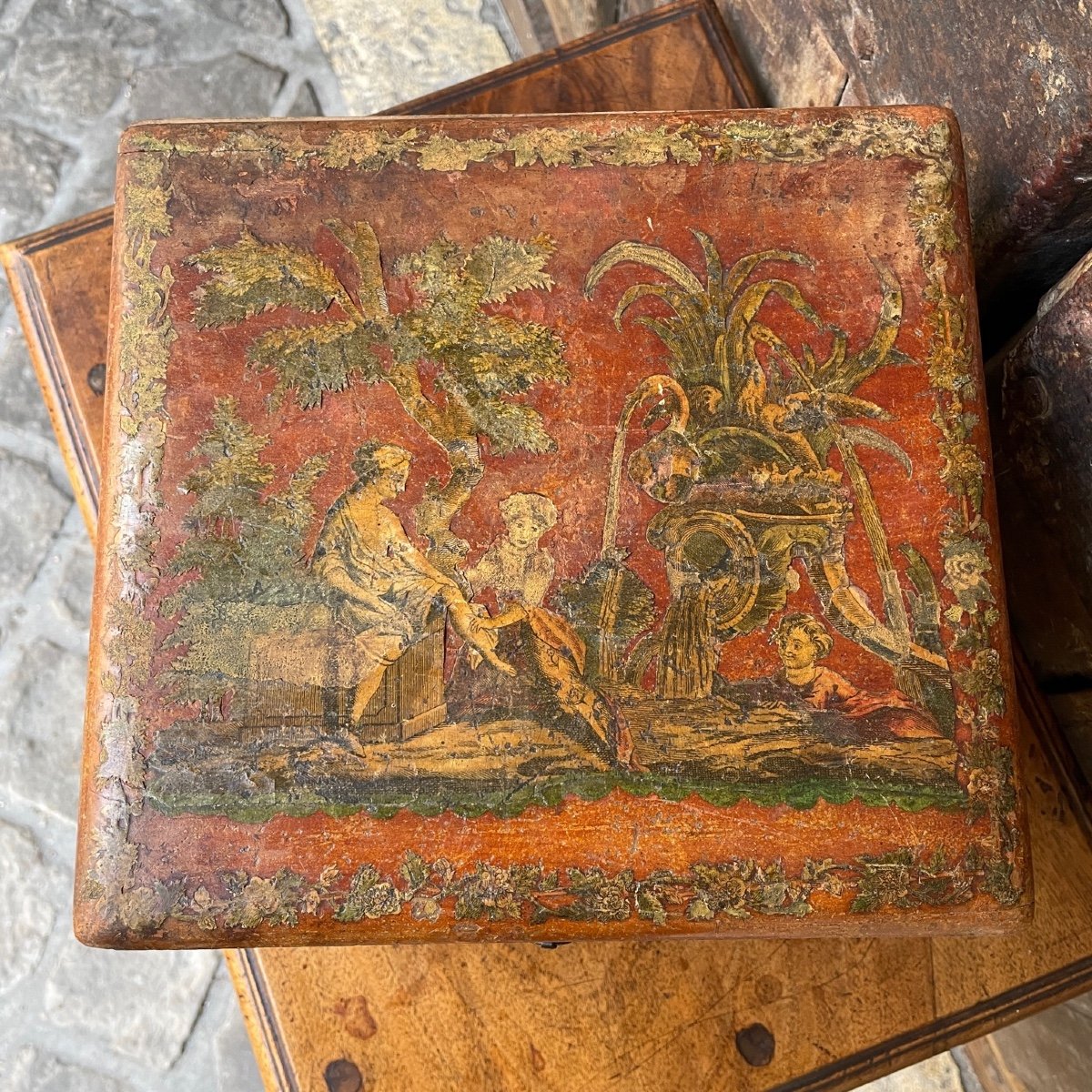 Coffret italien Arte Povera XVIIIe - Antiquités Lassaussois