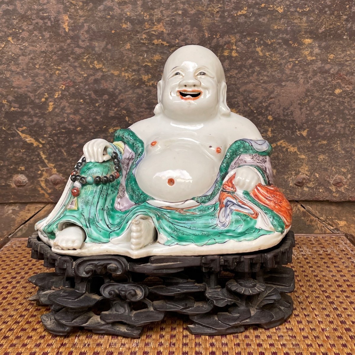 Bouddha Rieur En Porcelaine-photo-2