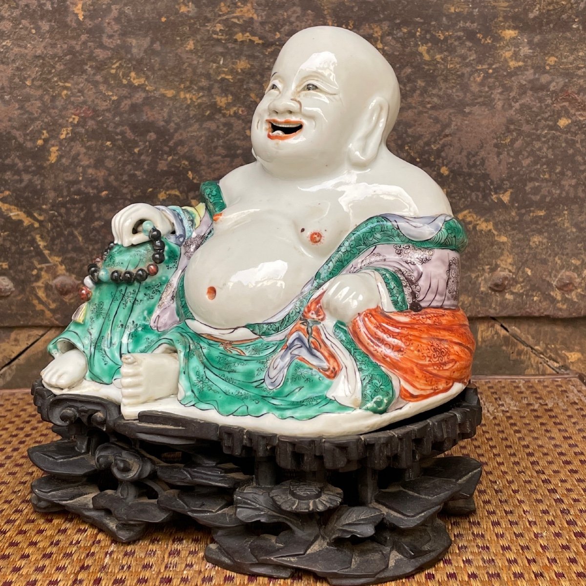 Bouddha Rieur En Porcelaine-photo-3