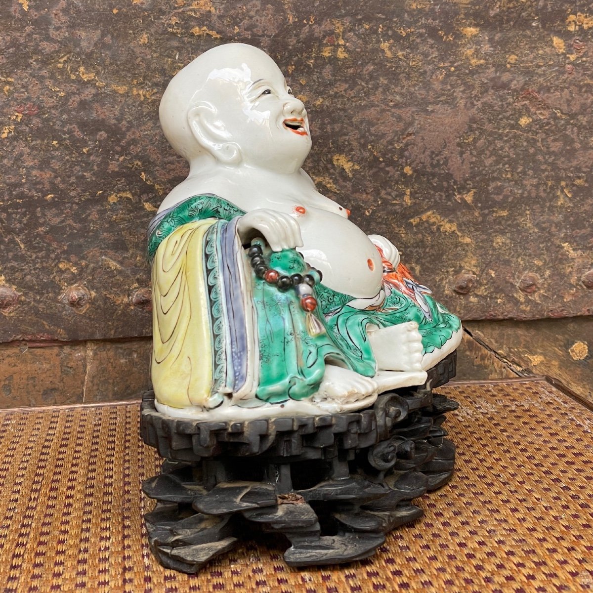 Bouddha Rieur En Porcelaine-photo-2