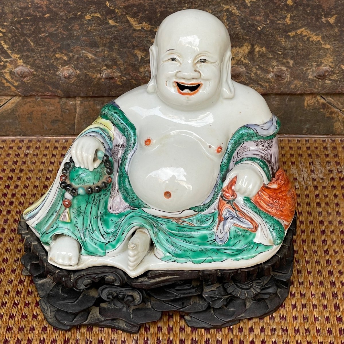 Bouddha Rieur En Porcelaine-photo-3