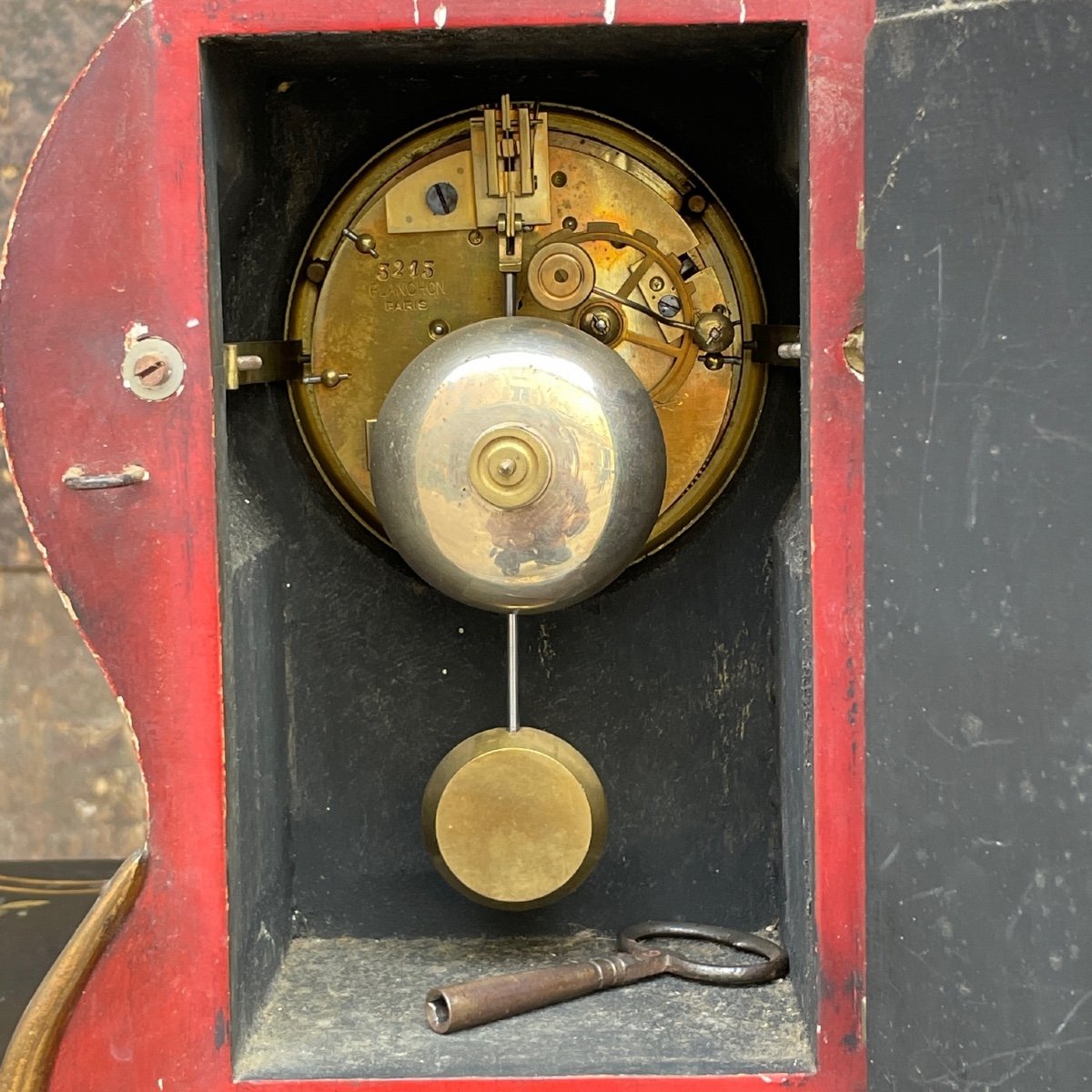 Cartel à Poser En Bois Laqué Pendule Horloge-photo-4