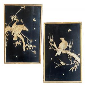 Pair Of Lacquer Panels