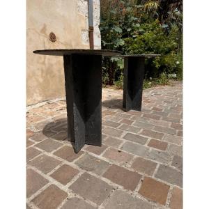 Pair Of Trélazé Slate Pedestal Tables