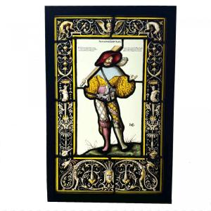 Stained Glass Man With Musket #1 (65 X 42 Cm)