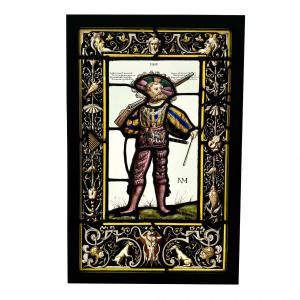 Stained Glass Window Man With Musket #2 (65 X 42 Cm)