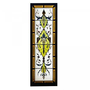 Stained Glass Window With Enamels (113 X 38.5 Cm)