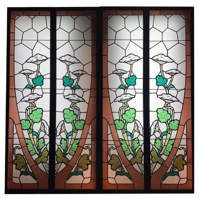 Stained Glass Stained Glass Suite Of 2 Pairs Aux Ombelliferes