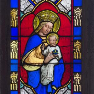 Stained Glass Madonna And Child Nineteenth