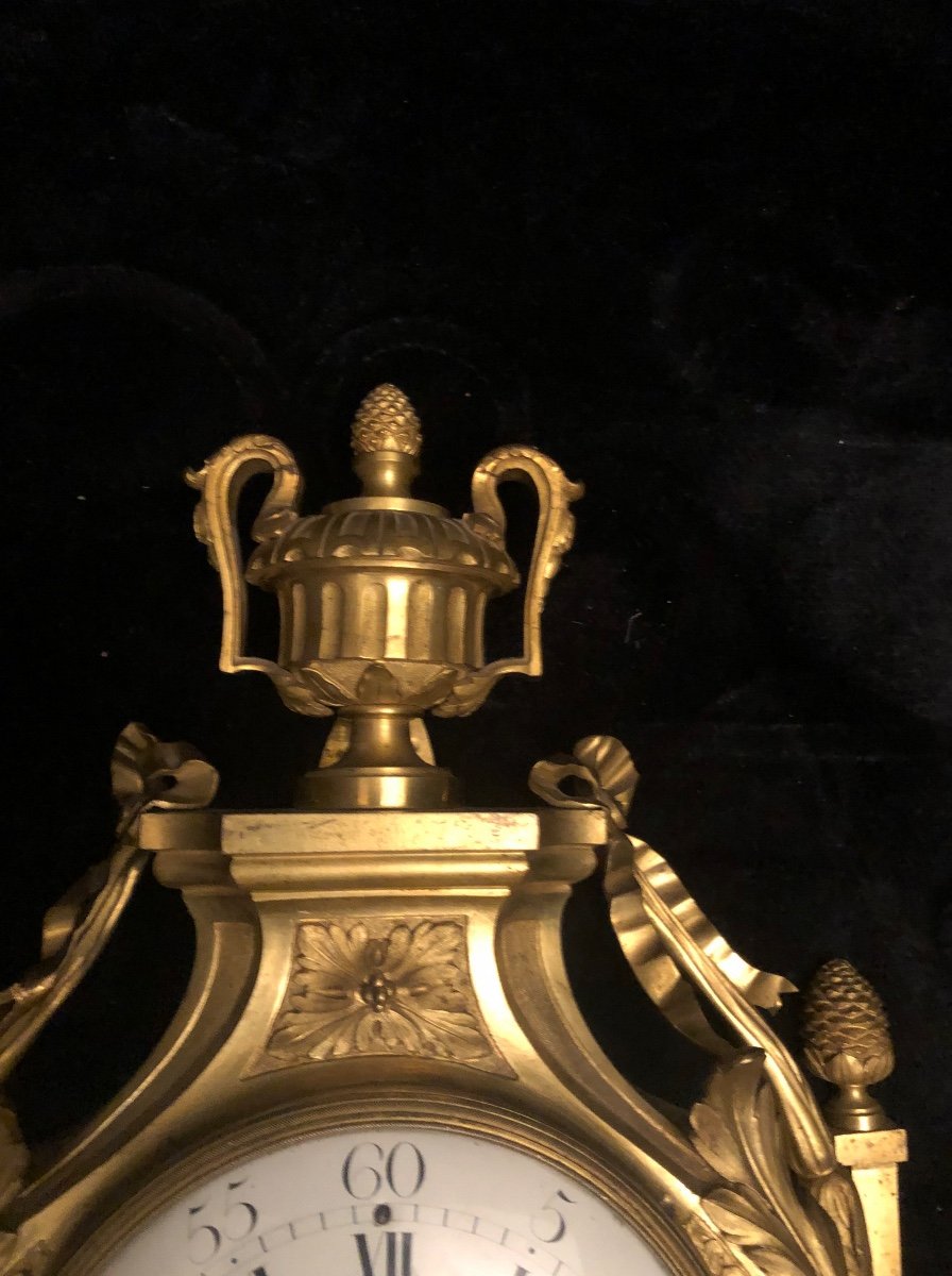 Cartel In Gilt Bronze Louis XVI "charles Le Roy'-photo-3