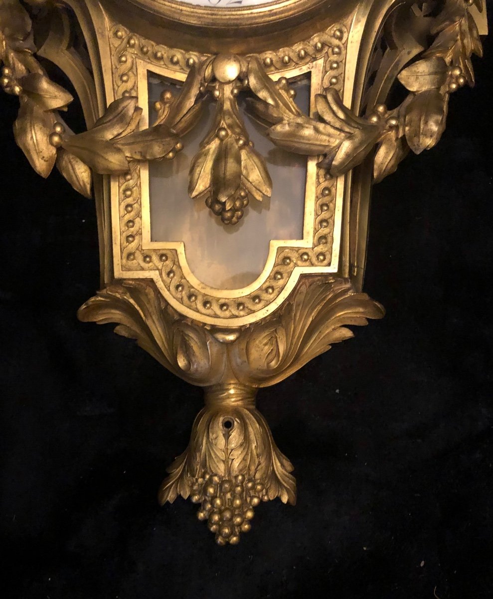 Cartel In Gilt Bronze Louis XVI "charles Le Roy'-photo-1