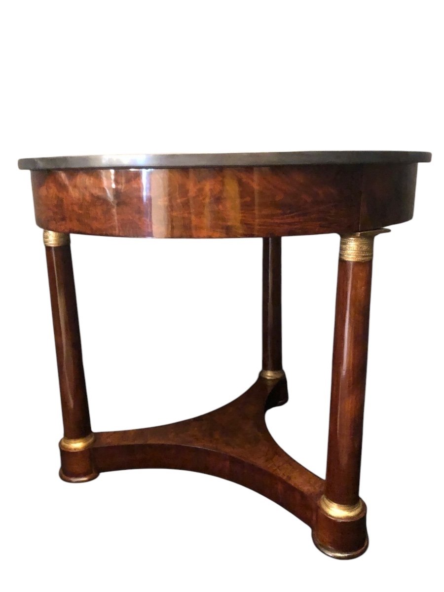 Empire Period Mahogany Tea Table Pedestal Table-photo-4