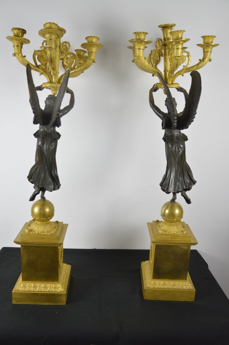 Paire De Candélabres En Bronze Doré  Thomire-photo-8