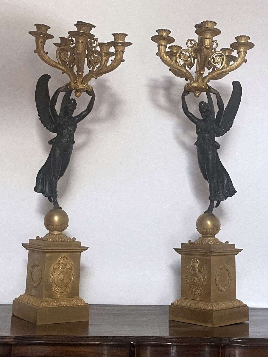 Of Gilt Bronze Candelabra 