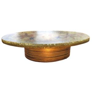 Table basse lumineuse en résine par Accolay