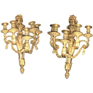 Paire D’appliques Bronze