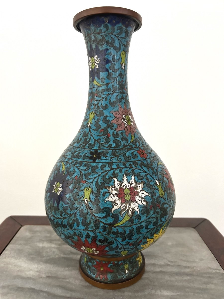 Deux vases en émail cloisonné Chine-photo-1