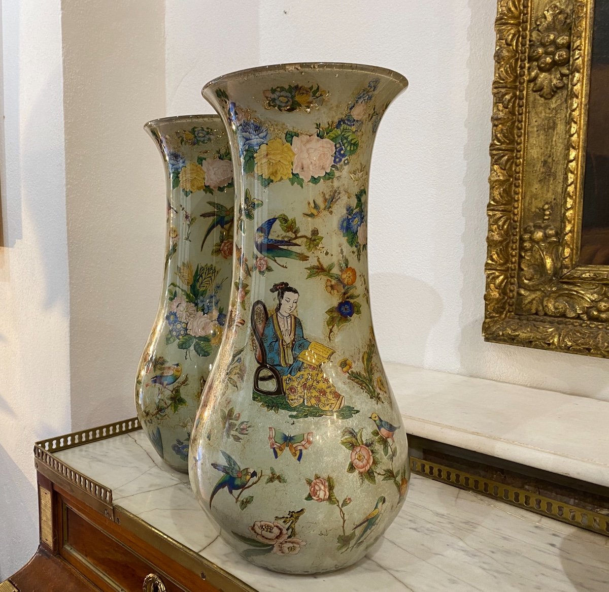 Deux Vases en verre soufflé 