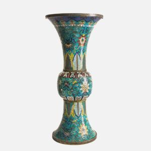 Chine - Vase  cloisonné