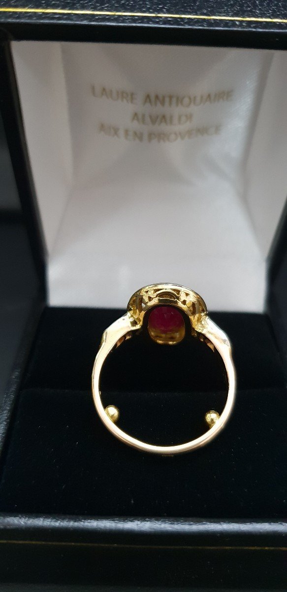 Bague Entourage Rubis Diamants -photo-1