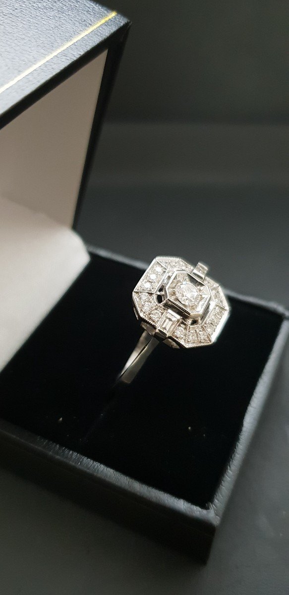 Gold And Diamonds Art Deco Style Ring-photo-3