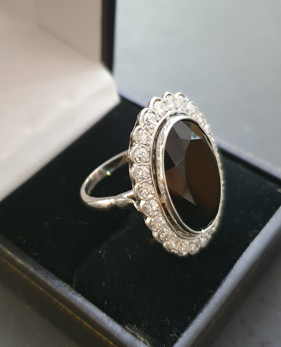 Art Deco Onyx Diamond Ring-photo-2