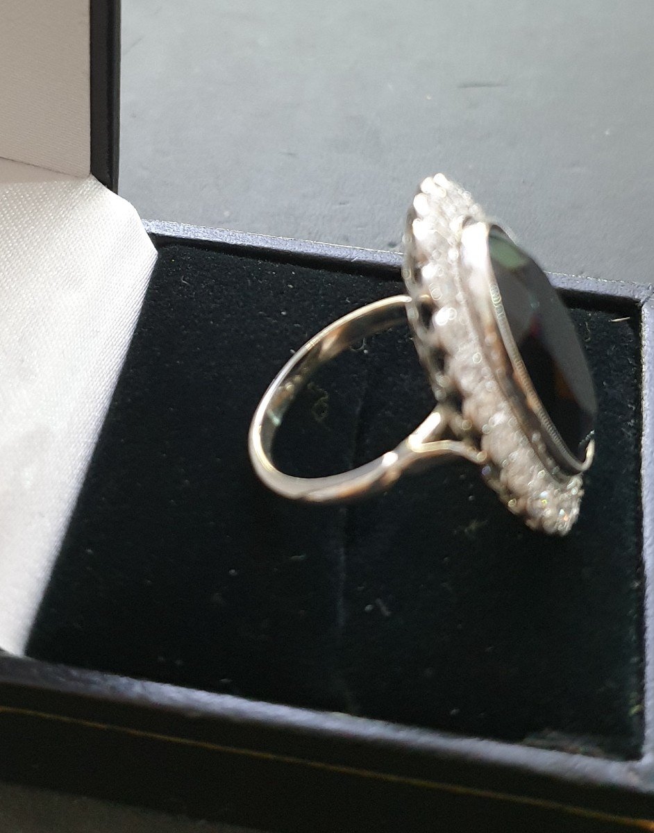 Art Deco Onyx Diamond Ring-photo-4