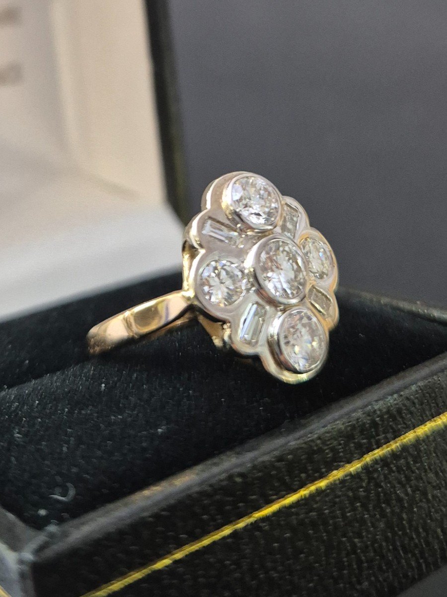 60s Yellow Gold Diamond Ring-photo-2