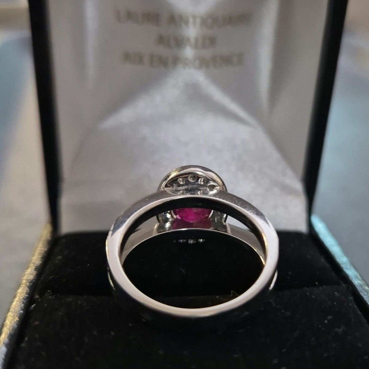 18kt White Gold Ruby Diamond Ring-photo-4