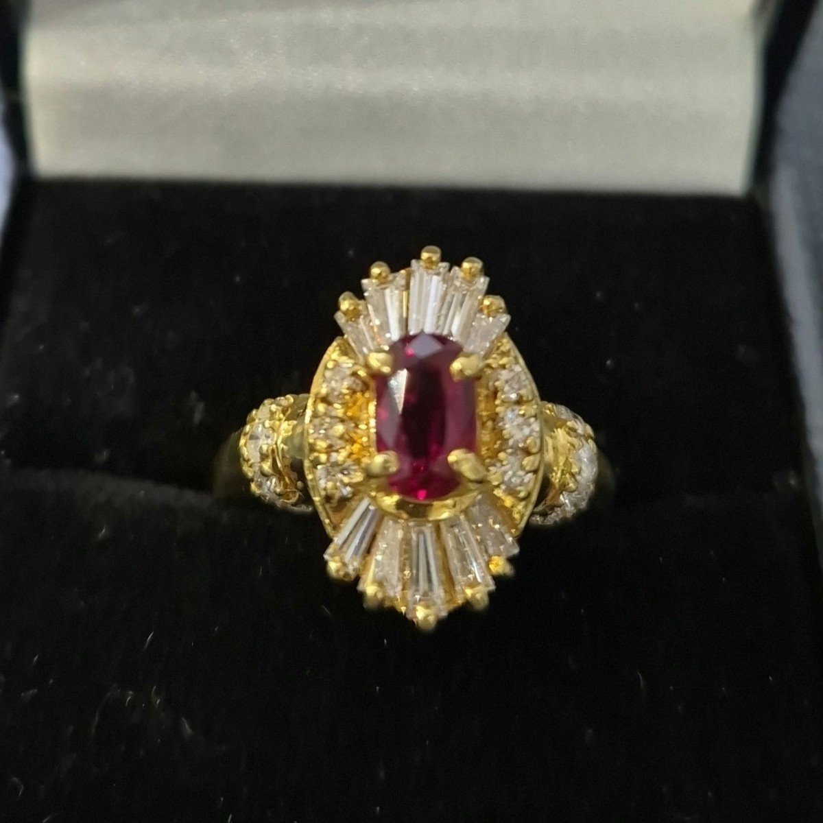 Bague Jupe Rubis Diamants Années 80-photo-2