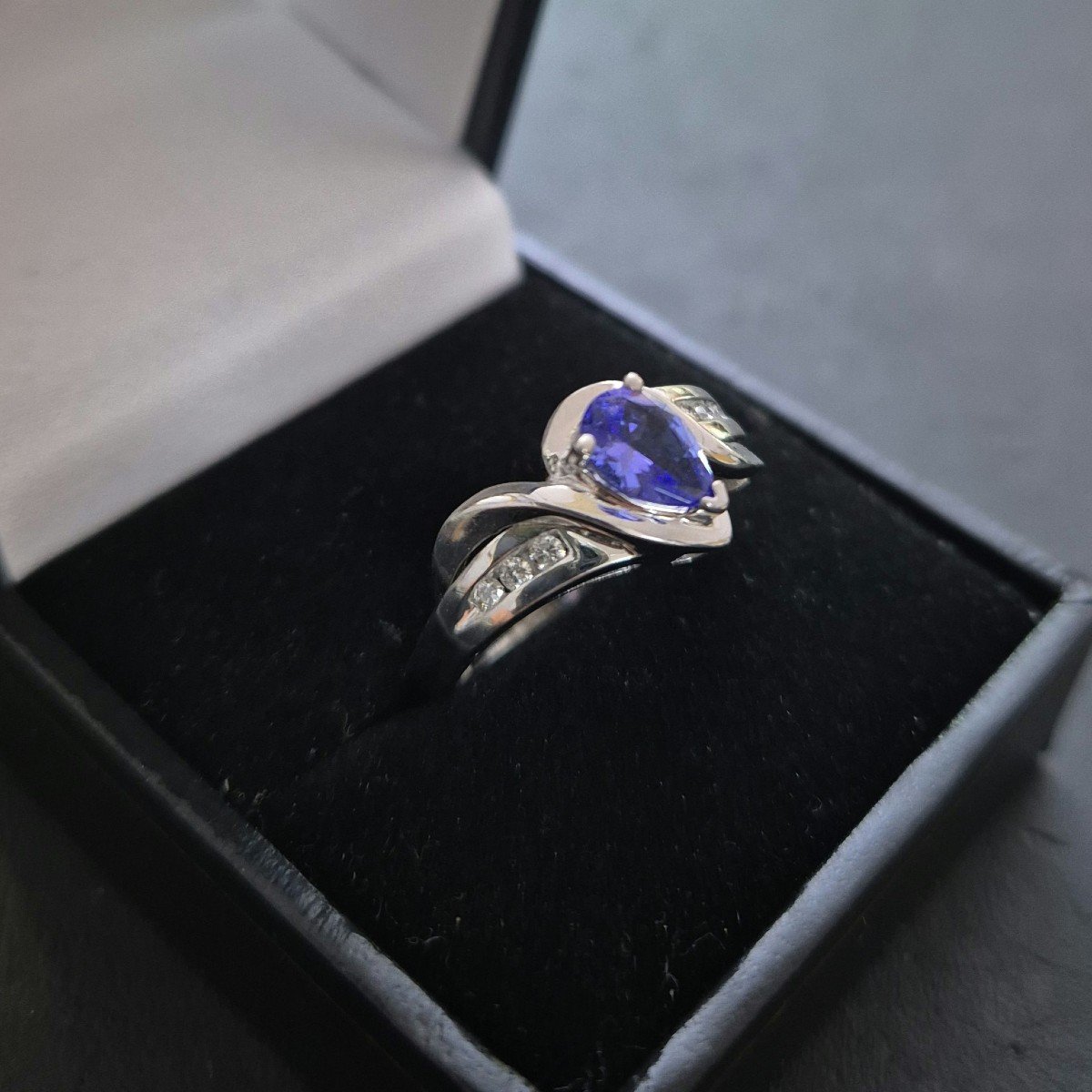 Bague Or Gris Tanzanite Diamants-photo-2